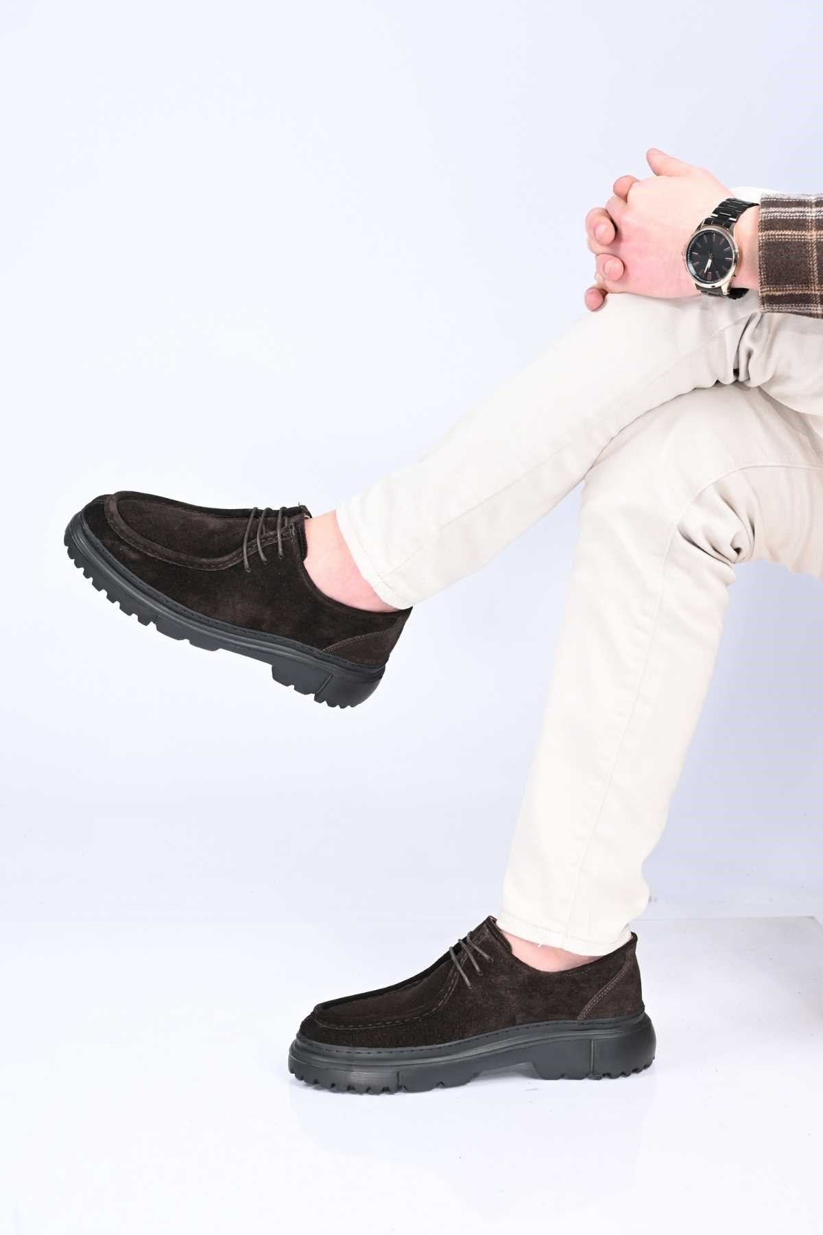 Bestello Lace-Up Genuine Leather Casual Men's Shoes with EVA Sole 179-100