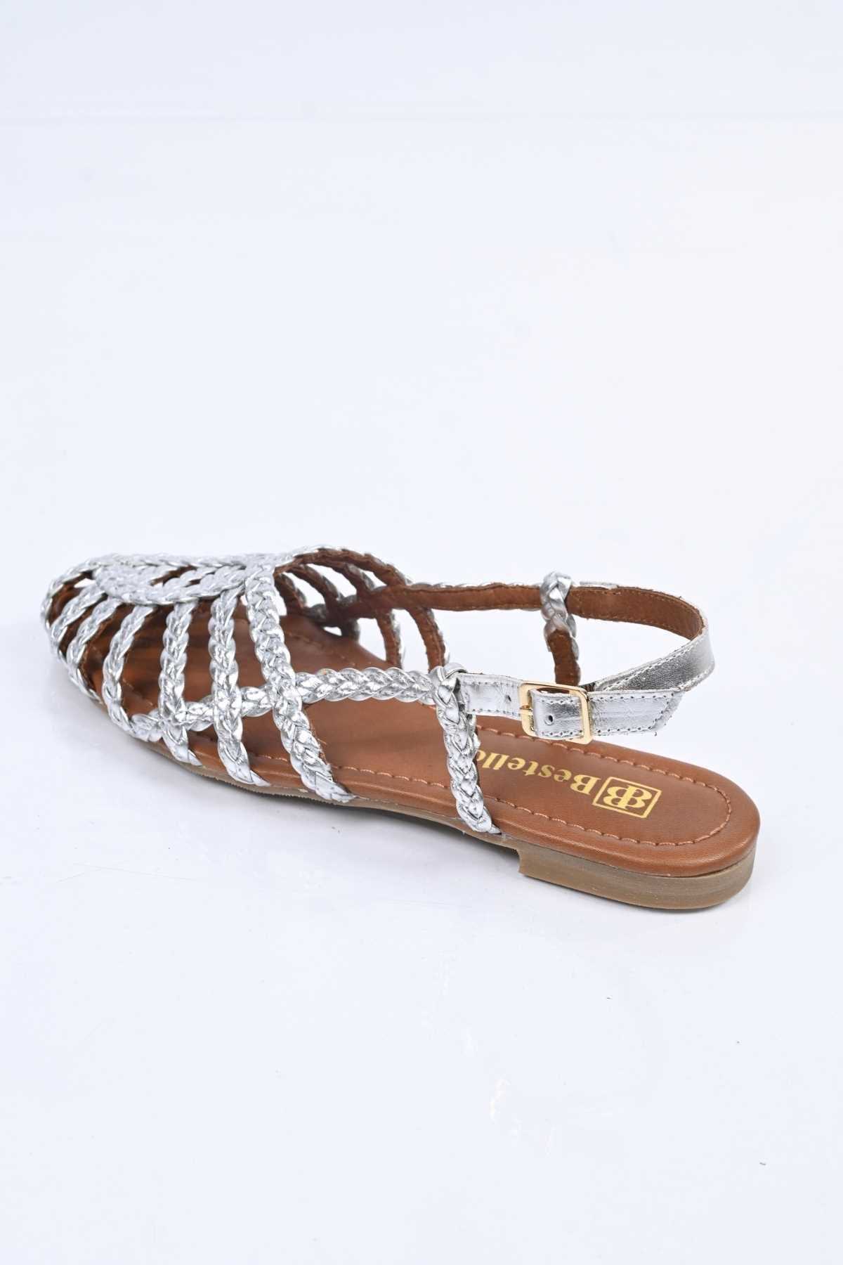 Bestello Braided TPU Sole Genuine Leather Backless Sandals 344-114-251607 Women's Sandals