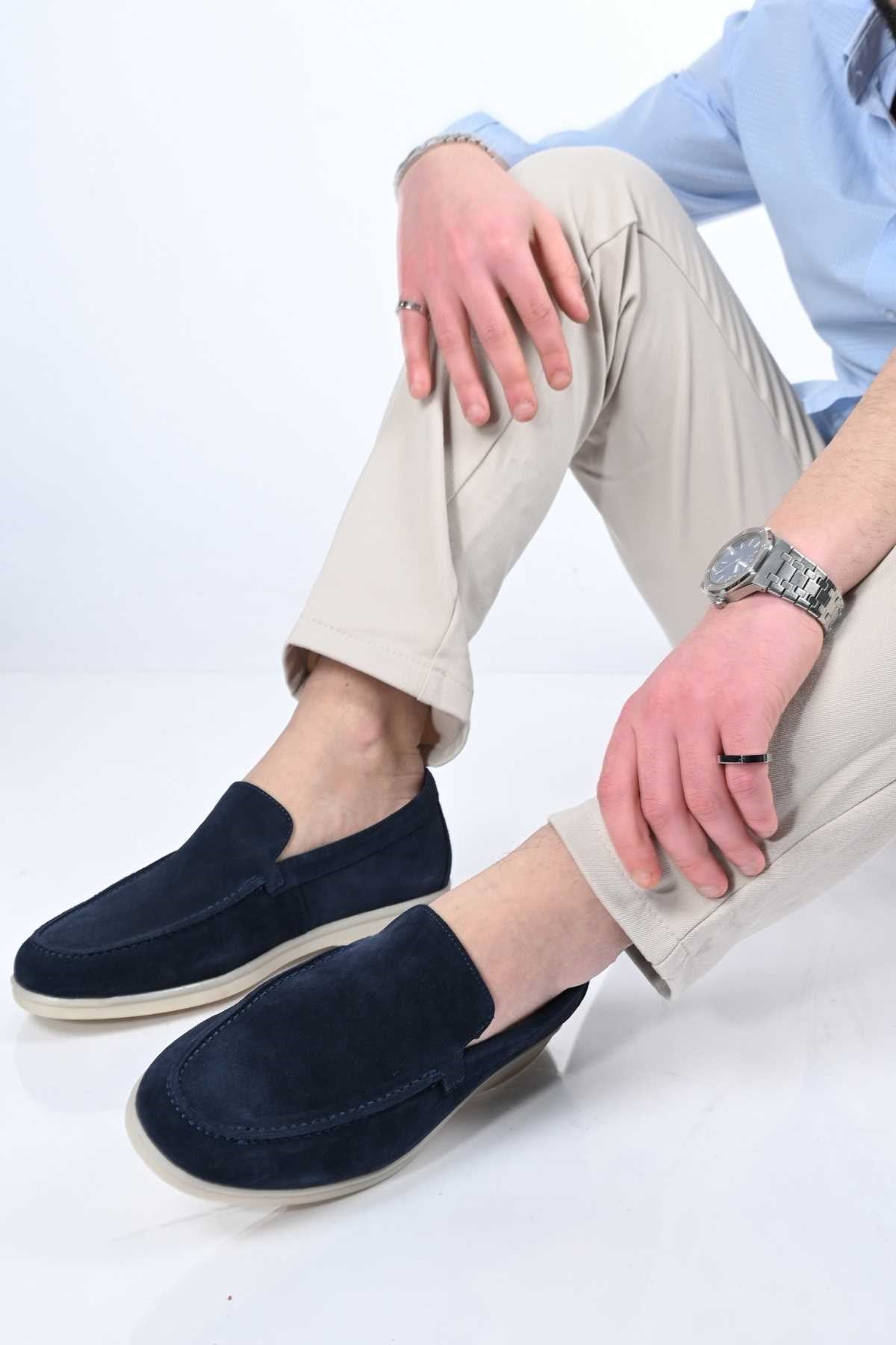 Bestello Slip-On Genuine Leather Loafers with Rubber Sole 333-216 Men's Shoes