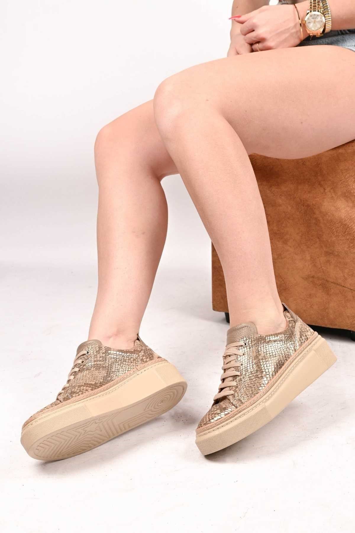 Bestello Lace-Up Genuine Leather Casual Shoes with Polyurethane Sole 334-5022-39 Women's Shoes