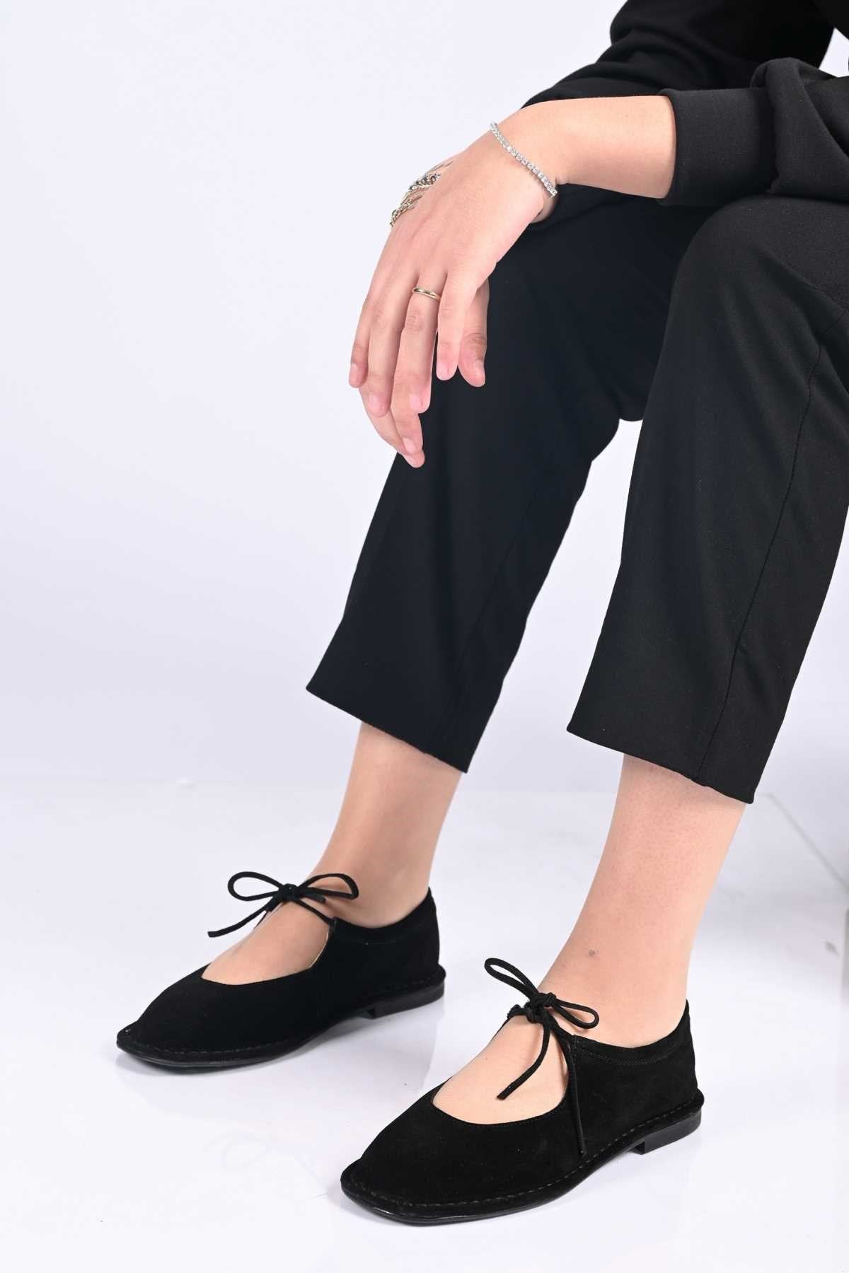 Bestello Lace-Up Genuine Leather Ballet Flats with Thermo Sole 332-25520 Women's Shoes