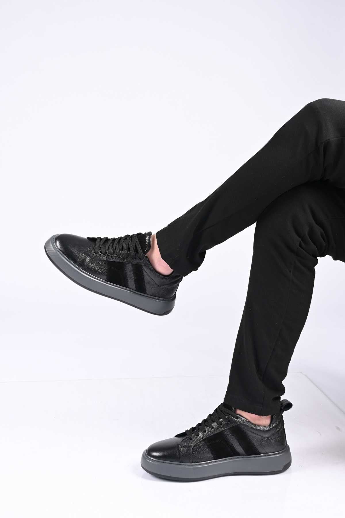 Bestello Lace-Up Genuine Leather Sneakers with EVA Sole 174-22031 Men's Shoes