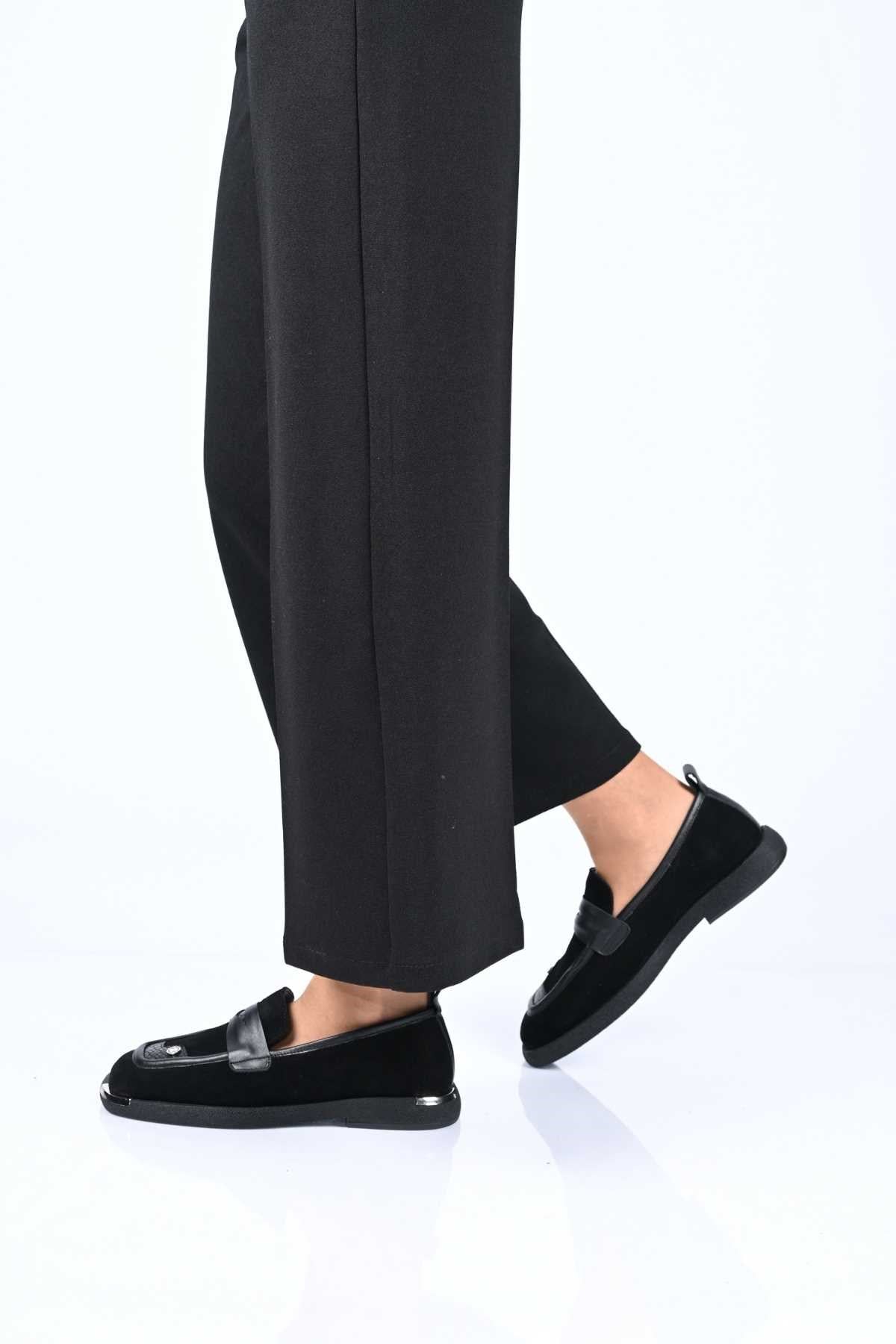 Bestello Genuine Leather Loafer with Buckle Detail, Thermo Sole, Slip-On, 338-7082 Women's Shoes