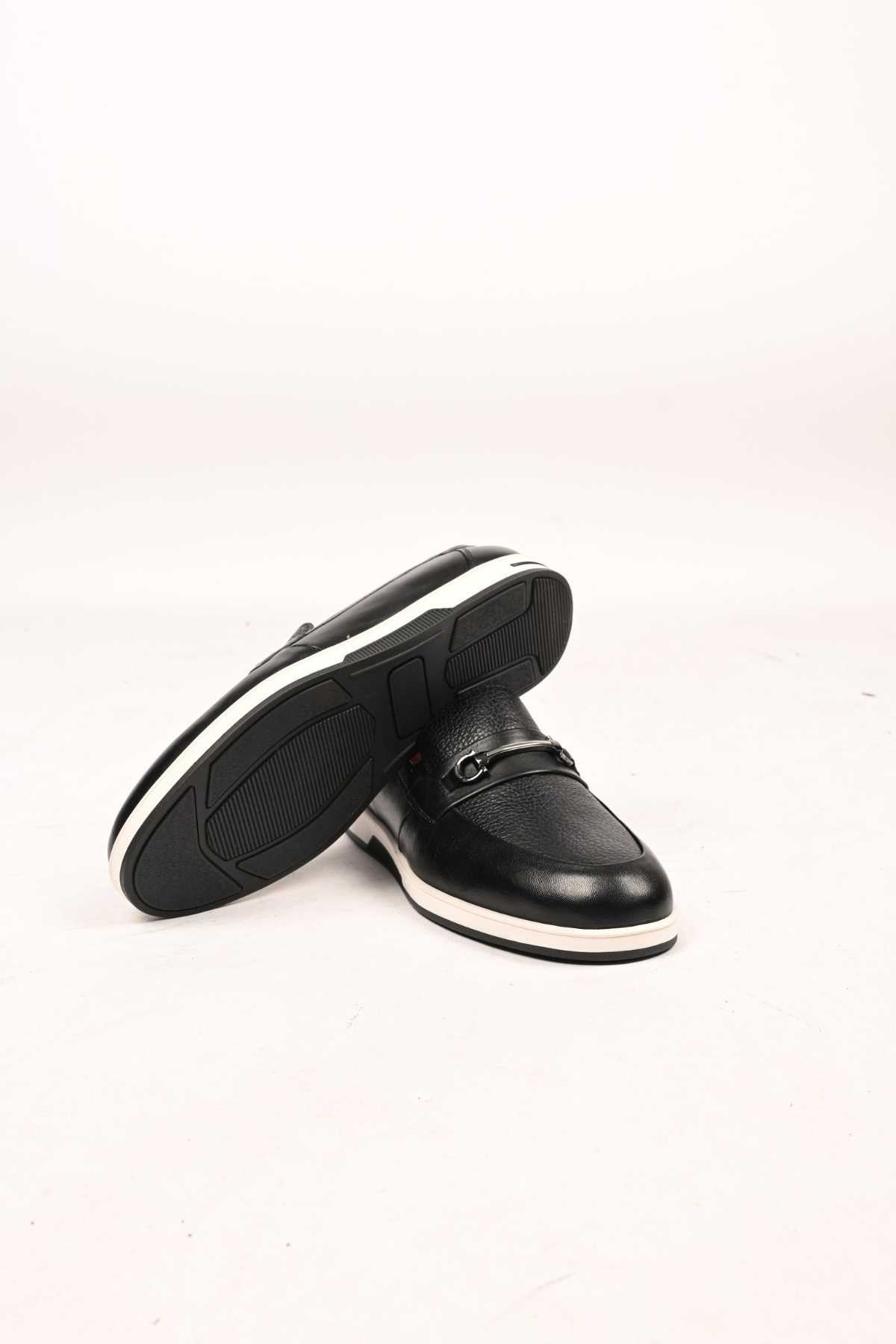 Bestello Slip-On Buckle Loafers with Thermo Sole Genuine Leather 333-5582 Men's Shoes