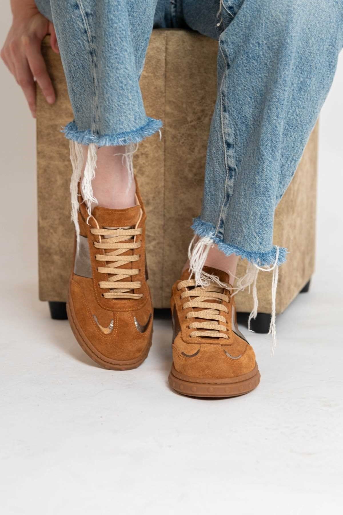 Bestello Women's Lace-Up Rubber-Soled Sneakers 101-GUMK-01 Women's Shoes