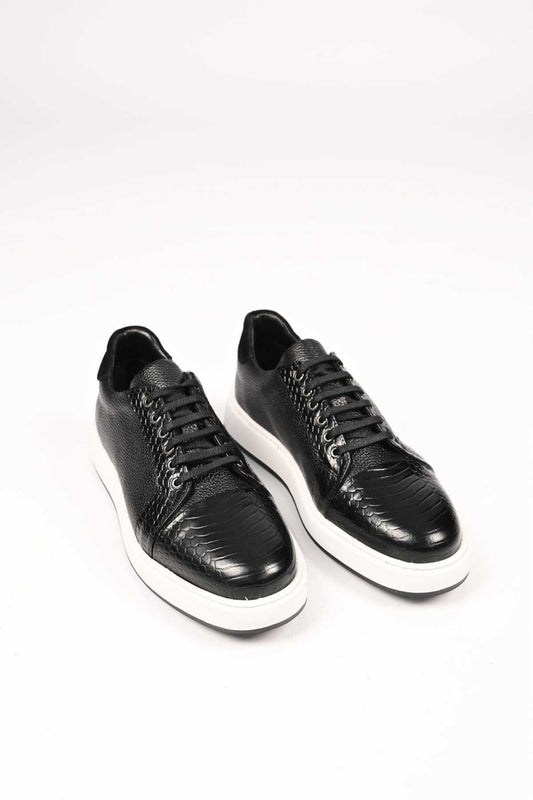Bestello Lace-Up Genuine Leather Sneakers with EVA Sole 172-64340 Men's Shoes