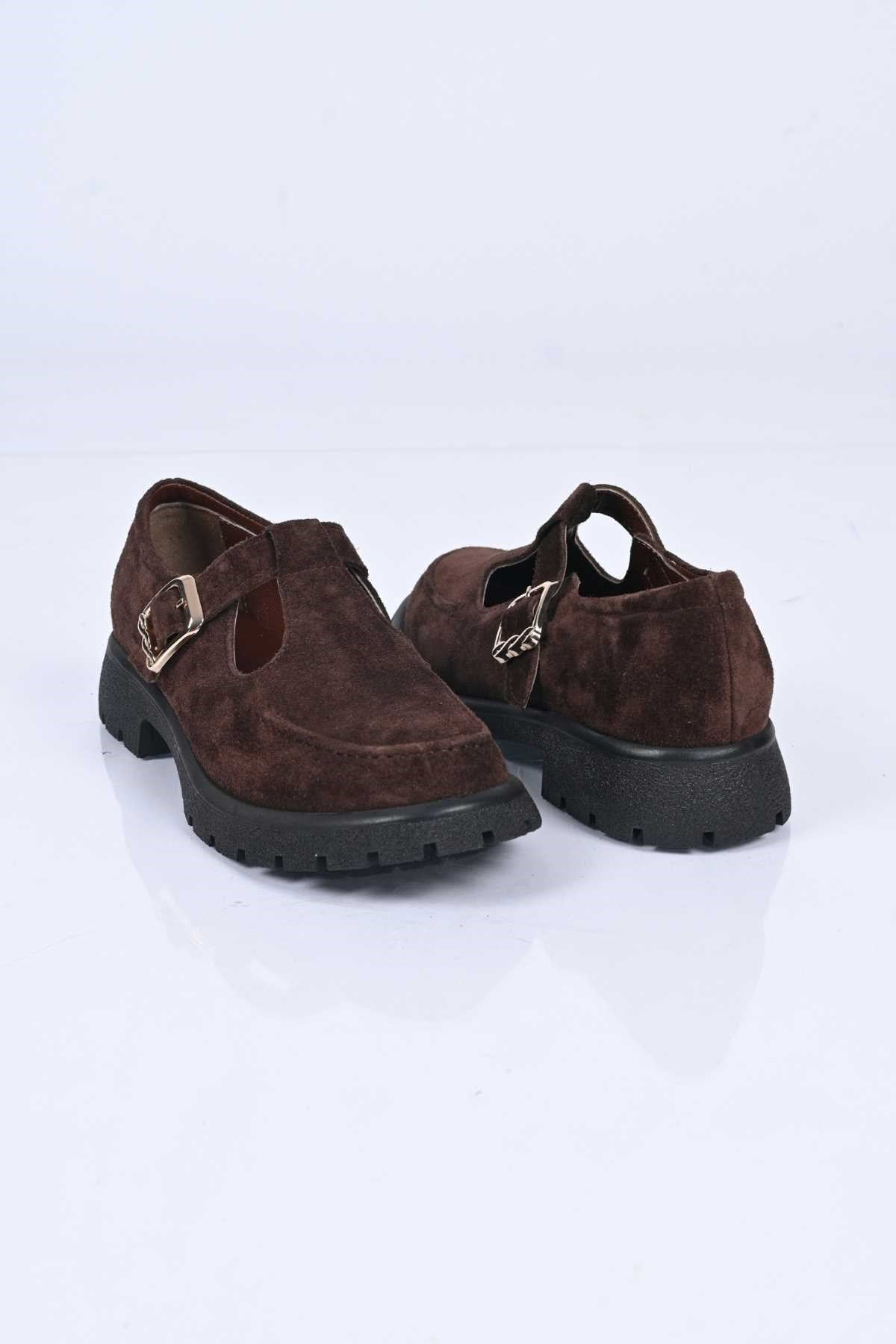 Bestello Slip-On with Belt Buckle, Thermo Sole, Genuine Leather Casual 345-4223 Women's Shoes