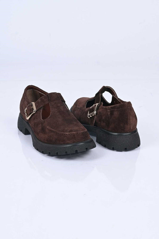Bestello Slip-On with Belt Buckle, Thermo Sole, Genuine Leather Casual 345-4223 Women's Shoes
