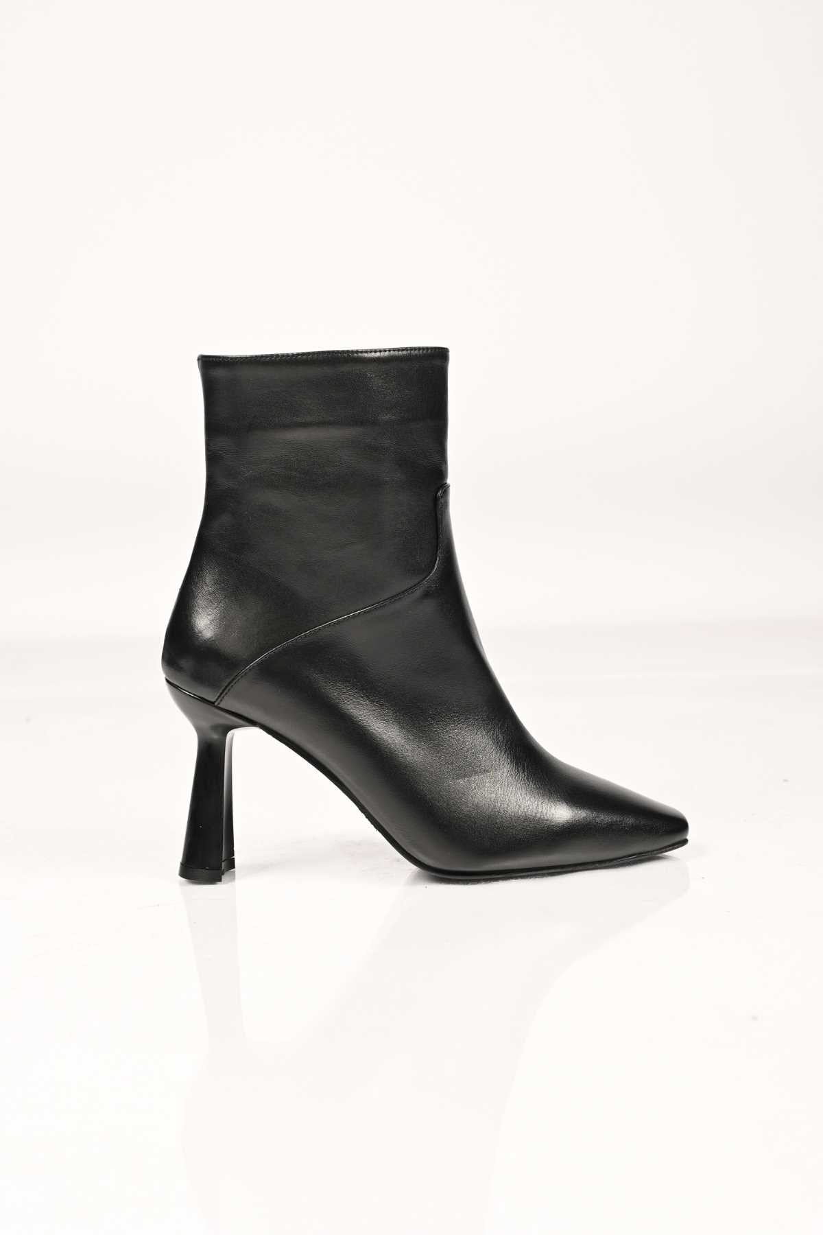 Bestello Women's Genuine Leather Slip-On Zip-Up Neolite Sole Slim High-Heel Ankle Boots 337-1201 Women's Boots