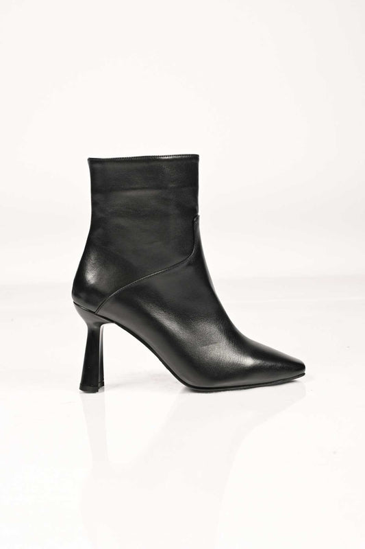 Bestello Women's Genuine Leather Slip-On Zip-Up Neolite Sole Slim High-Heel Ankle Boots 337-1201 Women's Boots