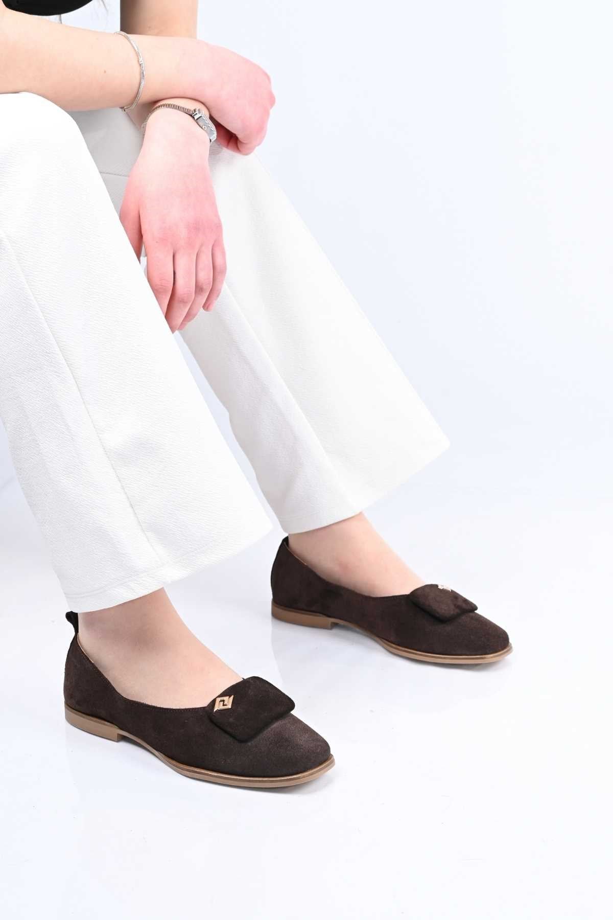 Bestello Genuine Leather Ballet Flats with Buckle, Laceless, Jurdan Sole 343-089-110 Women's Shoes