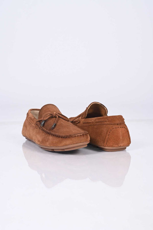 Bestello Slip-On Loafers with Bow, Polyurethane Sole, Genuine Leather, 028-1041 Men's Shoes