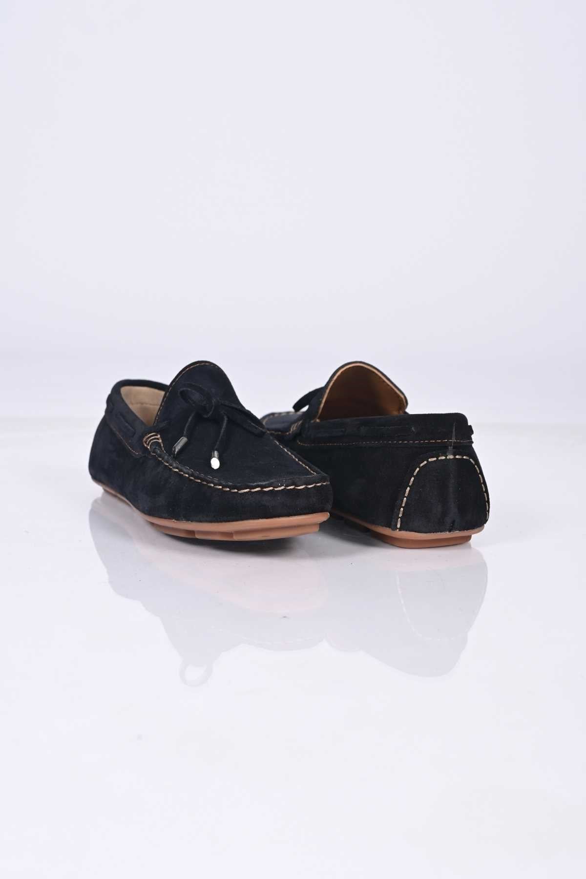 Bestello Slip-On Loafers with Bow, Polyurethane Sole, Genuine Leather, 028-1041 Men's Shoes