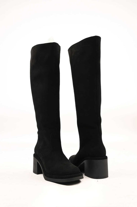 Bestello Laceless Zip-Up Genuine Leather Heeled Boots with Thermo Sole 336-1235 Women's Boots