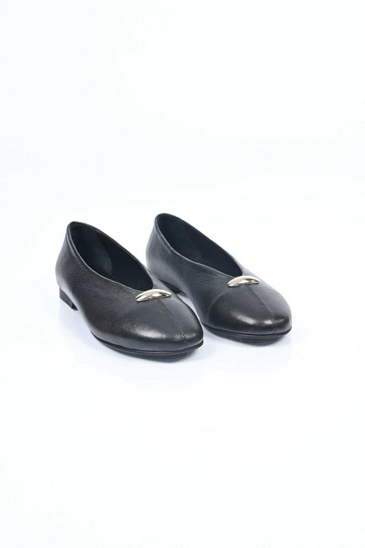 Bestello Slip-On Buckled Genuine Leather Ballet Flats with Neolite Sole 342-051 Women's Ballet Flats
