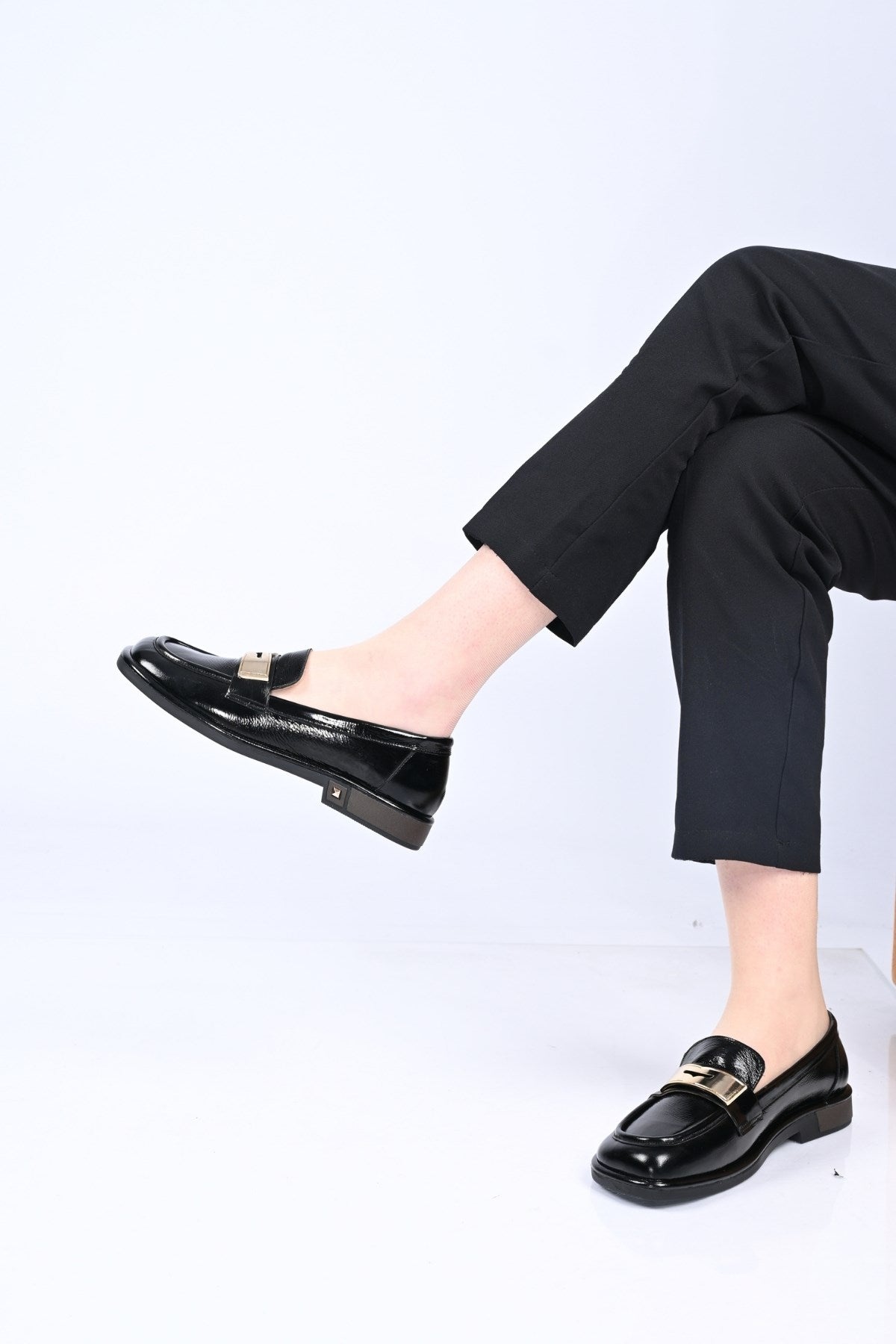 Bestello Genuine Leather Loafer with Buckle, Slip-On, Thermo Sole 340-1988 Women's Shoes