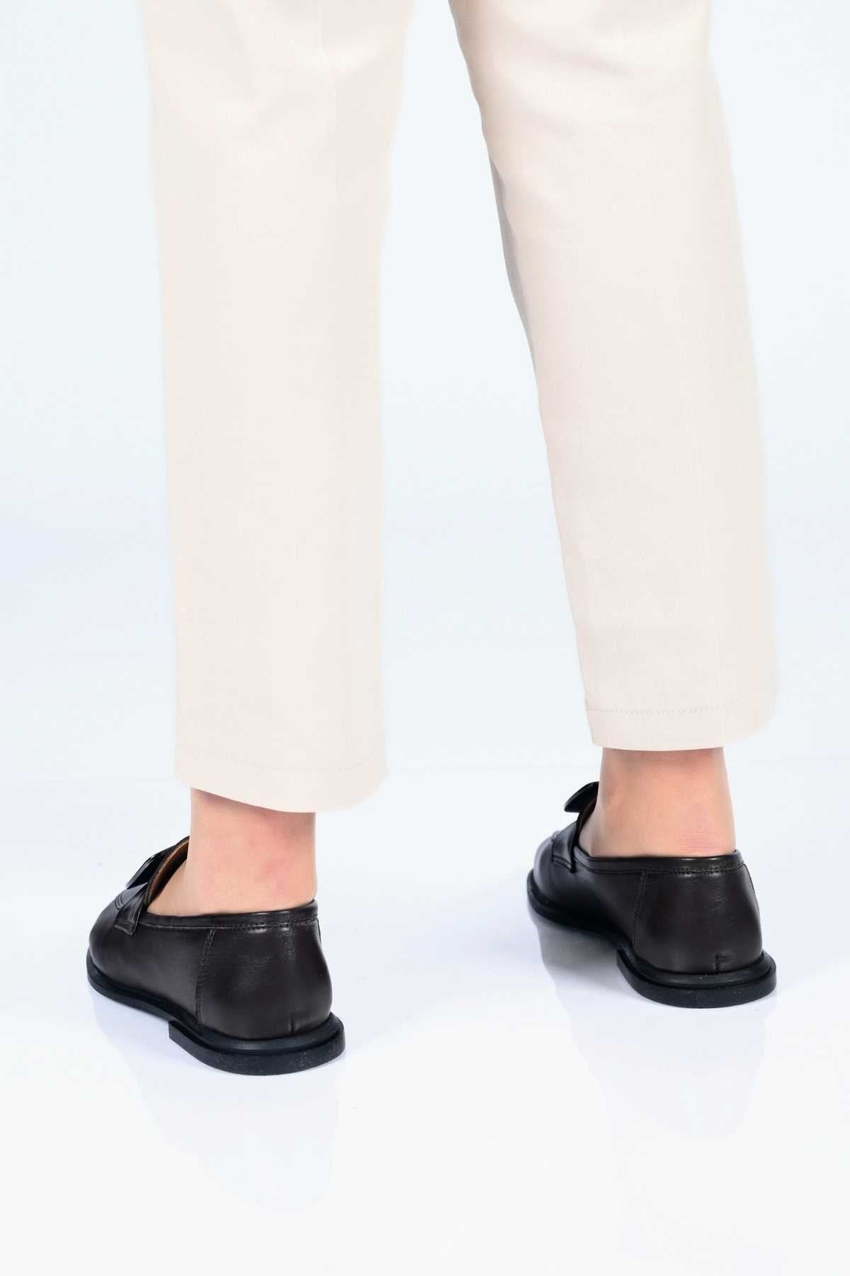 Bestello Genuine Leather Loafer with Buckle, Slip-On, TPU Sole 332-25050 Women's Shoes