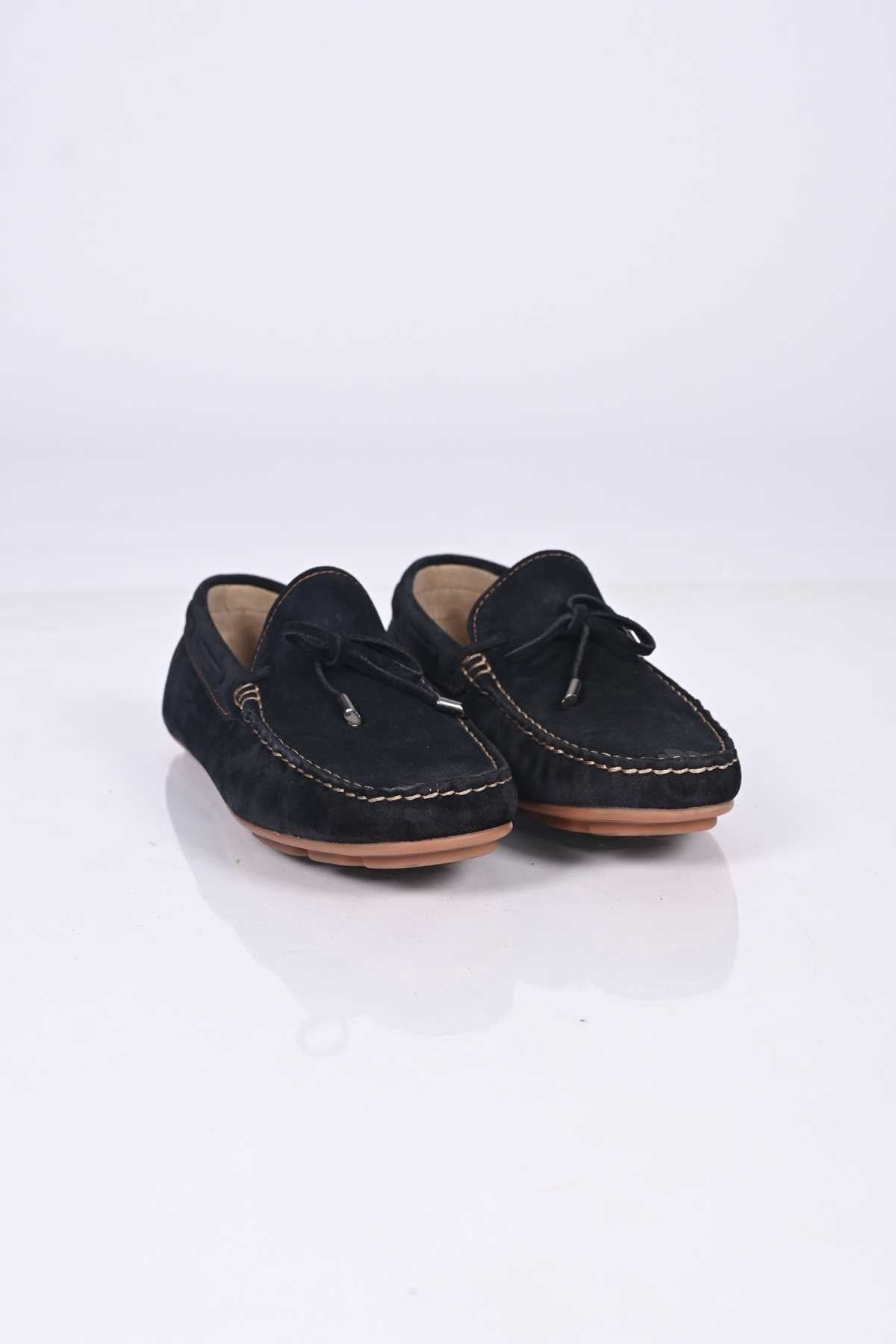 Bestello Slip-On Loafers with Bow, Polyurethane Sole, Genuine Leather, 028-1041 Men's Shoes