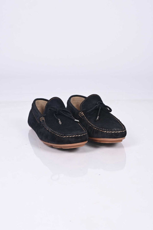 Bestello Slip-On Loafers with Bow, Polyurethane Sole, Genuine Leather, 028-1041 Men's Shoes