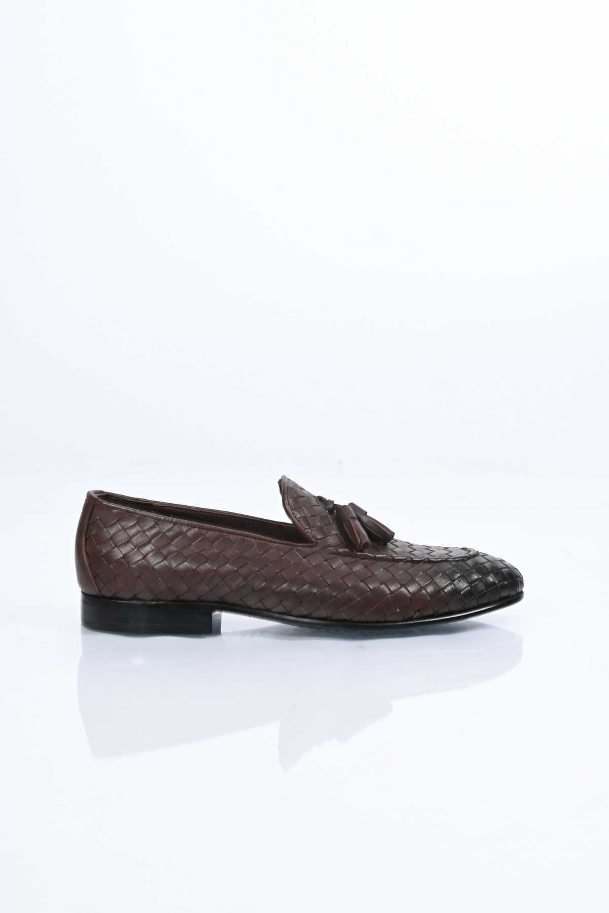 Bestello Slip-On Tassel Braided Genuine Leather Classic Shoes with Neolite Sole 333-2357 Men's Shoes