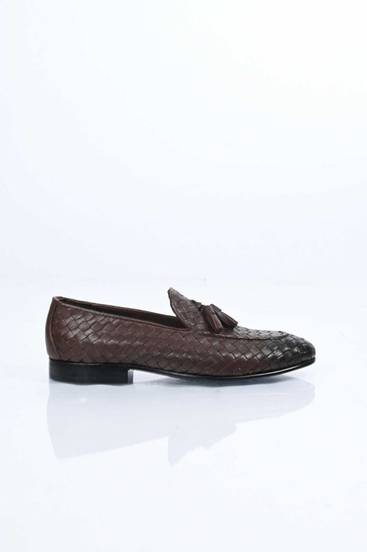 Bestello Slip-On Tassel Braided Genuine Leather Classic Shoes with Neolite Sole 333-2357 Men's Shoes