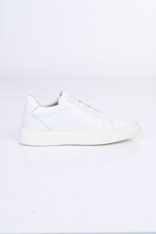 Bestello Men's Genuine Leather Slip-On Sneaker with Elastic EVA Sole 174-24226