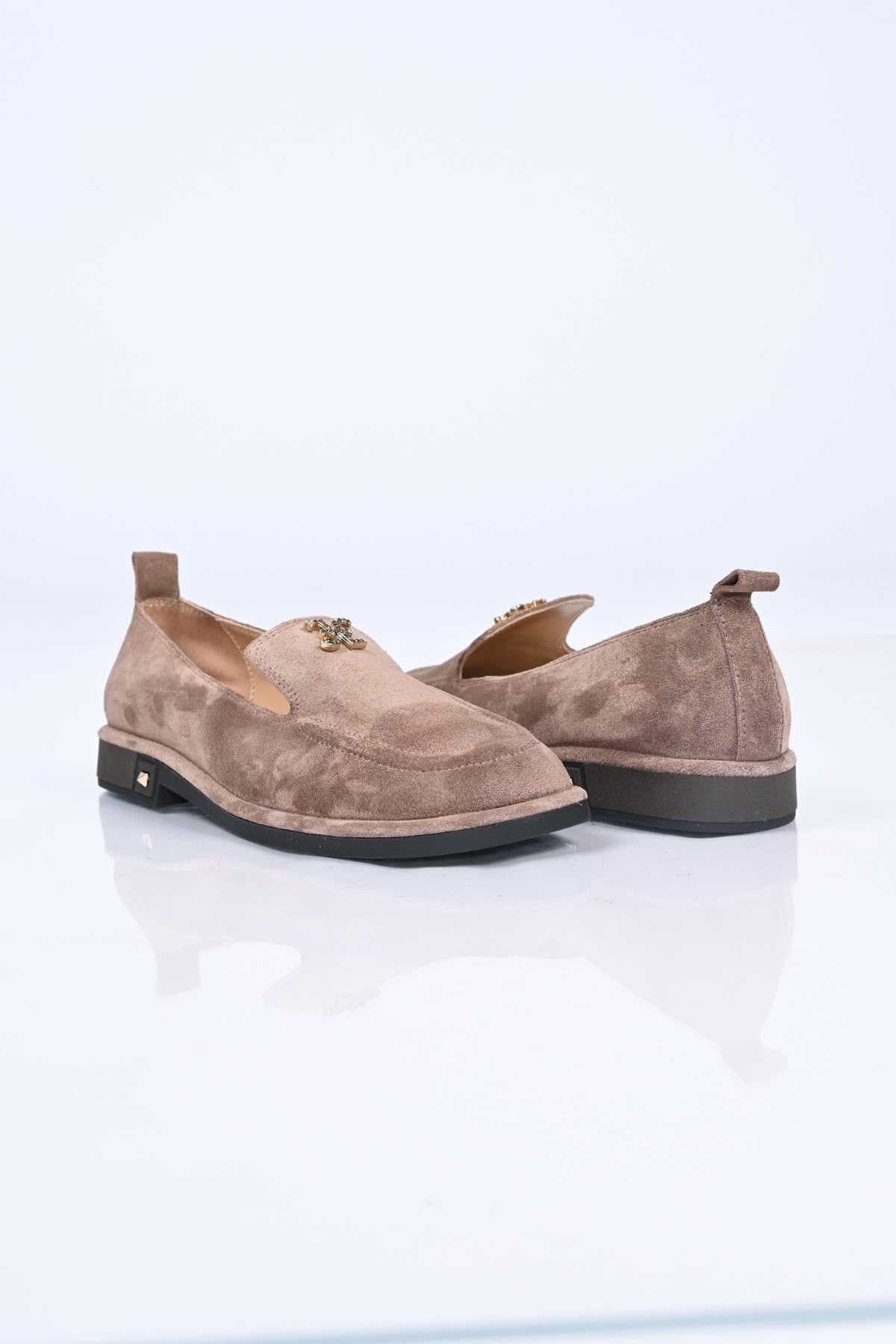 Bestello Genuine Leather Loafer Women's Shoes 340-2007 with Buckle, Slip-On, Thermo Sole