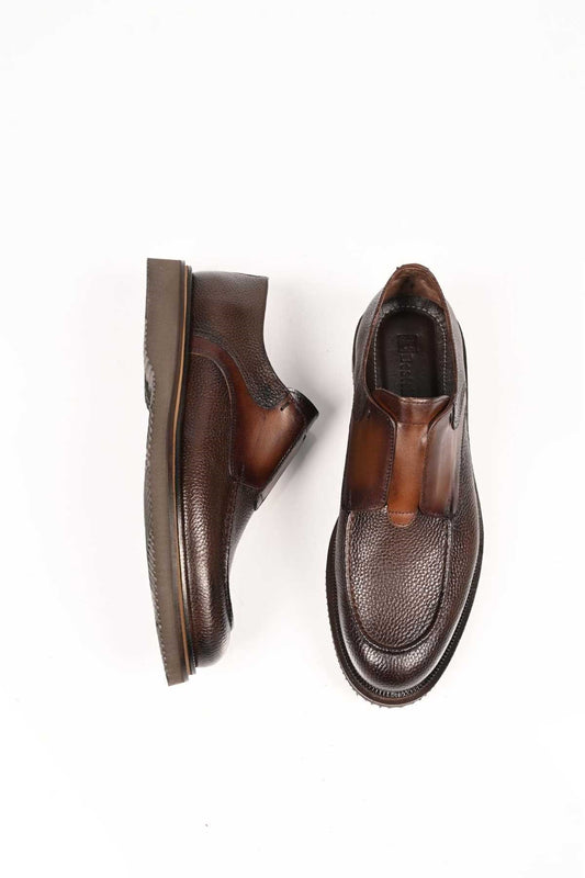 Bestello Slip-On Genuine Leather Loafers with Elastic and EVA Sole 172-65114 Men's Shoes