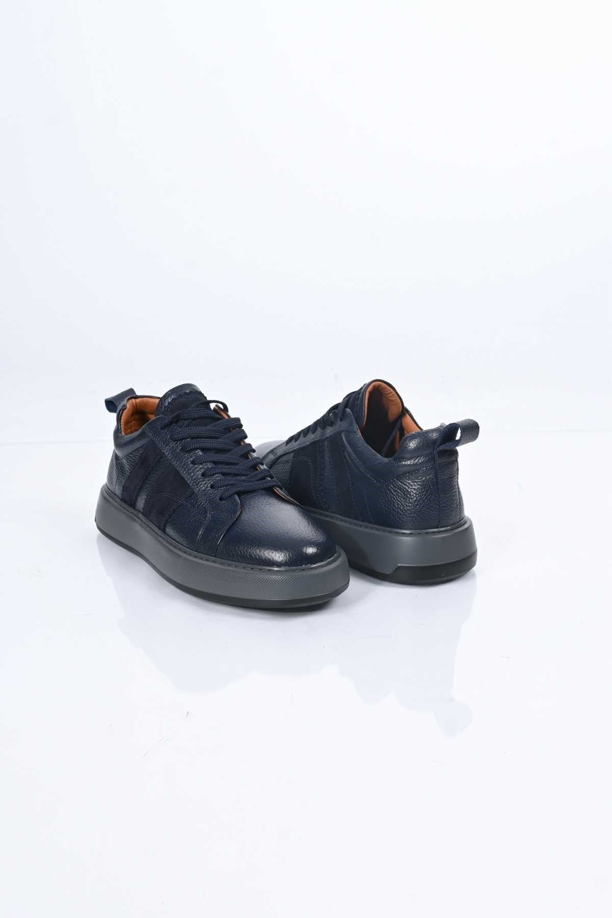 Bestello Lace-Up Genuine Leather Sneakers with EVA Sole 174-22031 Men's Shoes