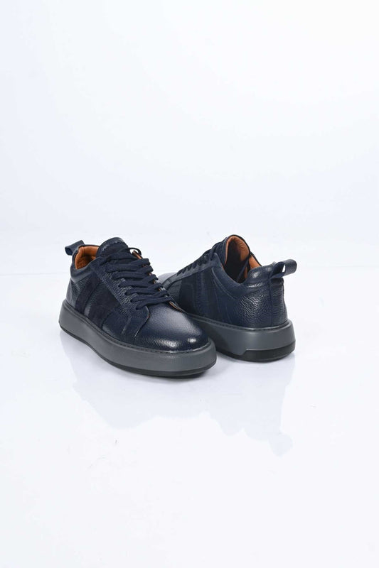 Bestello Lace-Up Genuine Leather Sneakers with EVA Sole 174-22031 Men's Shoes