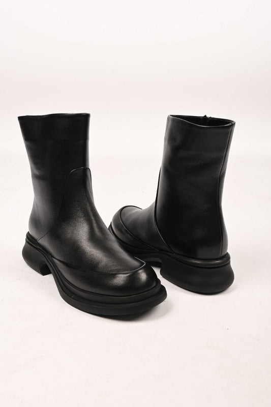 Bestello Lace-Free Zip-Up Genuine Leather Casual Boots with Thermo Sole 336-01189 Women's Boots