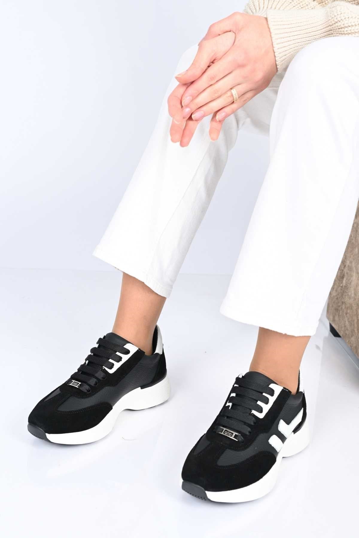 Bestello Lace-Up Genuine Leather Sneakers with Thermo Sole 338-7102 Women's Shoes
