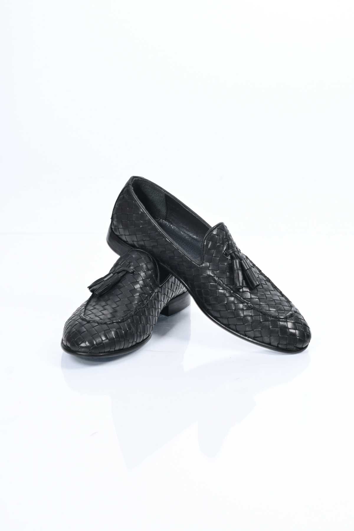 Bestello Slip-On Tassel Braided Genuine Leather Classic Shoes with Neolite Sole 333-2357 Men's Shoes