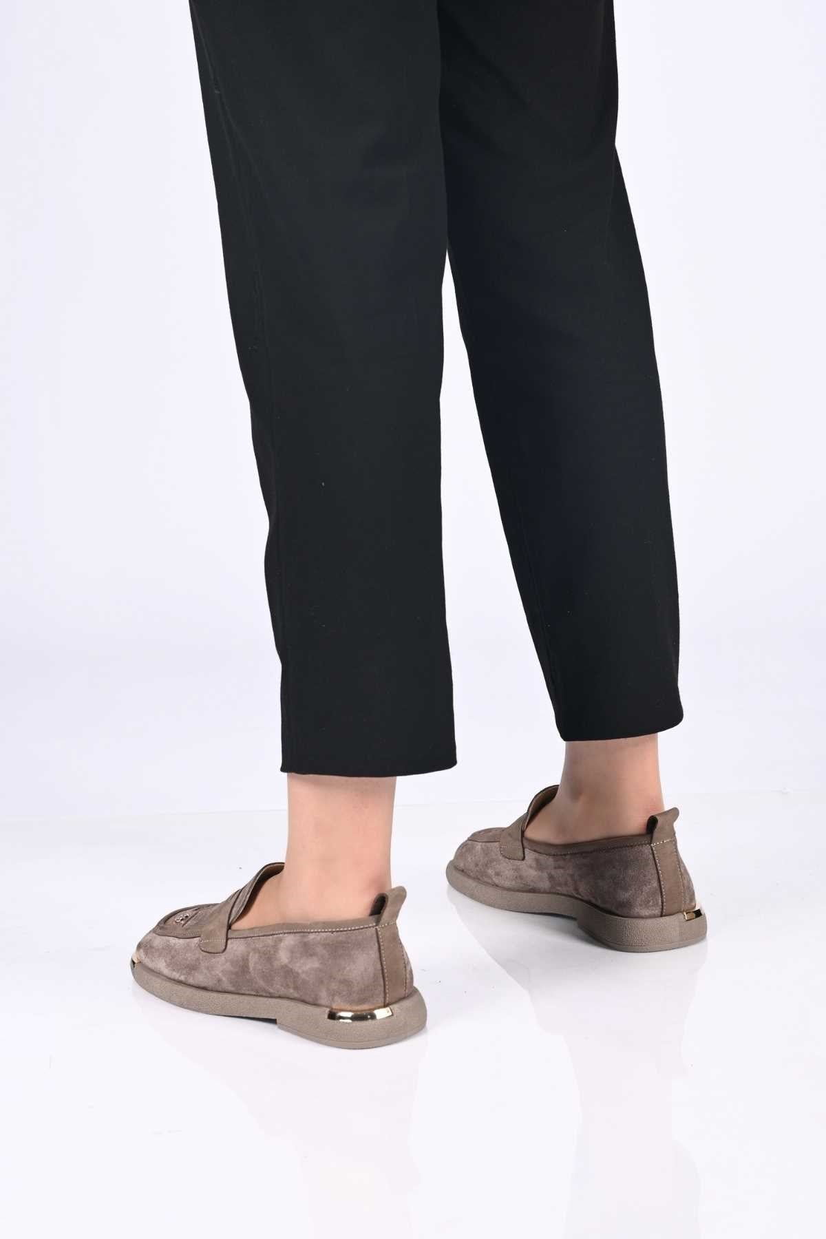 Bestello Genuine Leather Loafer with Buckle Detail, Thermo Sole, Slip-On, 338-7082 Women's Shoes