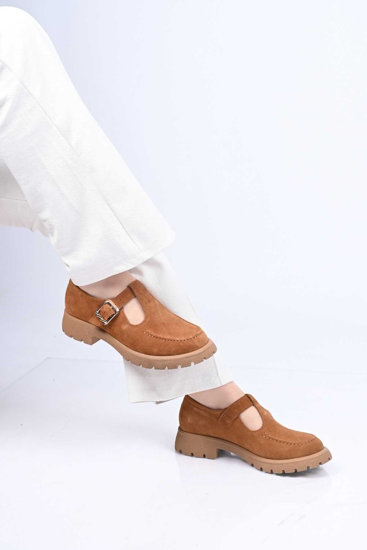 Bestello Slip-On with Belt Buckle, Thermo Sole, Genuine Leather Casual 345-4223 Women's Shoes