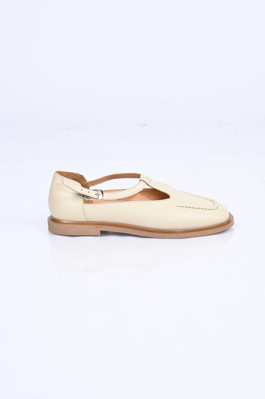 Bestello Women's Genuine Leather Everyday Slip-On Shoes with Belt Buckle Detail and Jurdan Sole 332-26121