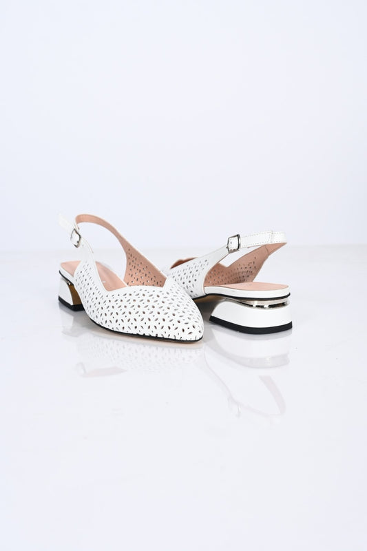 Bestello Genuine Leather Pointed-Toe Shoes with Studded Neolite Sole and Thick Heel 339-307 Women's Shoes