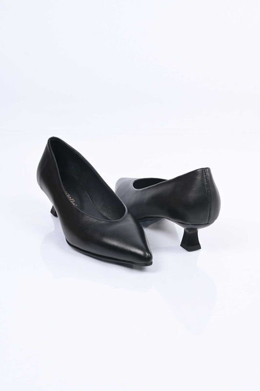 Bestello Genuine Leather Slip-On Shoes with Neolite Sole and Thin Heel 342-040 Women's Shoes