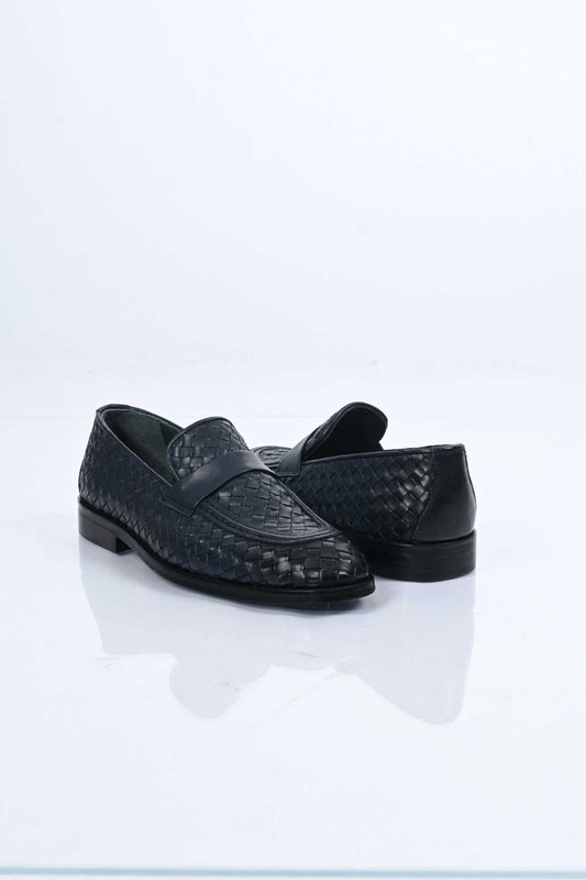 Bestello Men's Slip-On Woven Genuine Leather Classic Shoes with Neolite Sole 333-2358 Men's Shoes