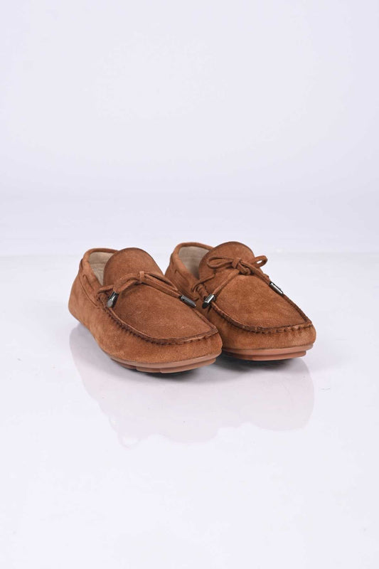 Bestello Slip-On Loafers with Bow, Polyurethane Sole, Genuine Leather, 028-1041 Men's Shoes