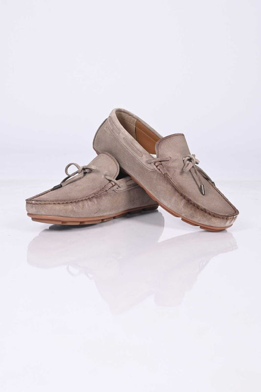 Bestello Slip-On Loafers with Bow, Polyurethane Sole, Genuine Leather, 028-1041 Men's Shoes