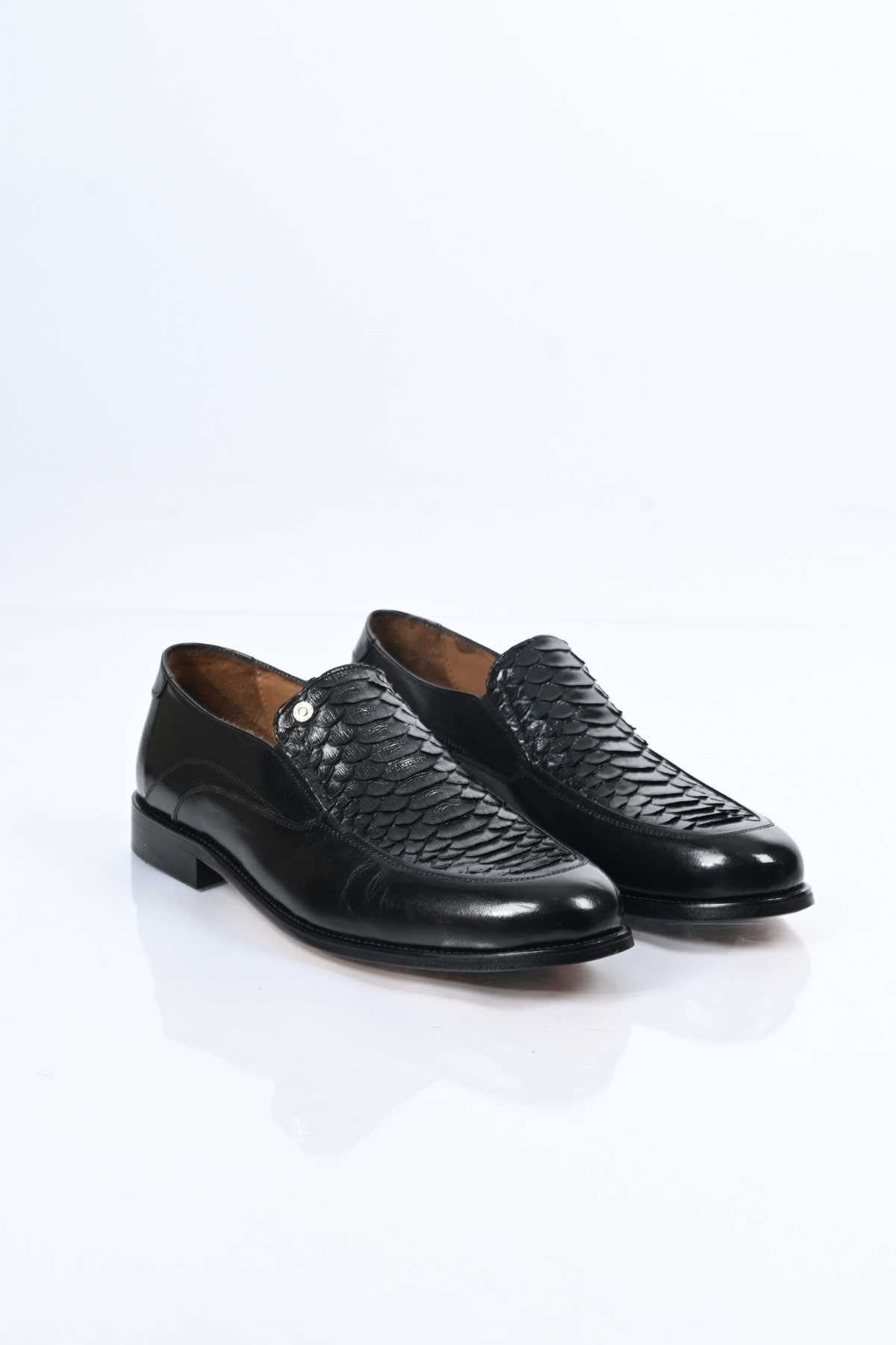 Bestello Slip-On Genuine Python Leather Classic Shoes with Leather Sole 333-3124 Men's Shoes