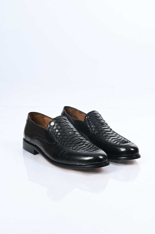 Bestello Slip-On Genuine Python Leather Classic Shoes with Leather Sole 333-3124 Men's Shoes