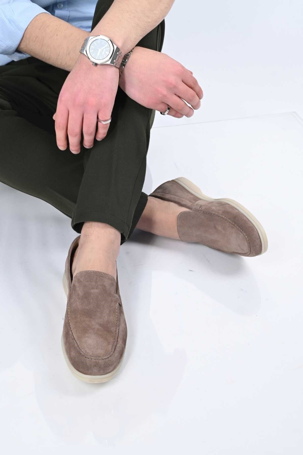 Bestello Slip-On Genuine Leather Loafers with Rubber Sole 333-216 Men's Shoes