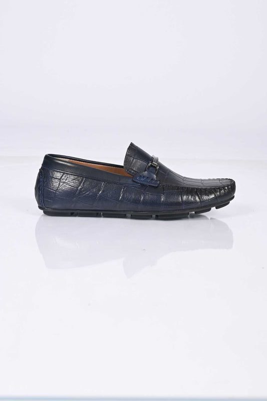 Bestello Slip-On Buckled Genuine Leather Loafers with Polyurethane Sole 028-1070 Men's Shoes