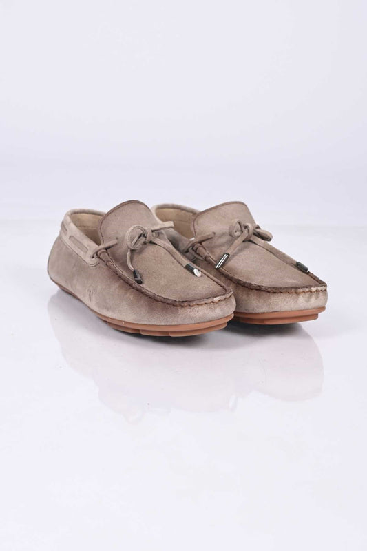 Bestello Slip-On Loafers with Bow, Polyurethane Sole, Genuine Leather, 028-1041 Men's Shoes