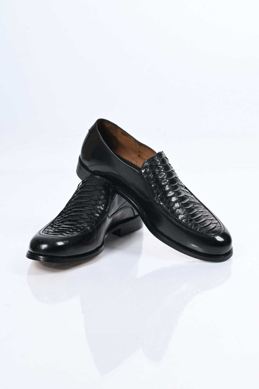 Bestello Slip-On Genuine Python Leather Classic Shoes with Leather Sole 333-3124 Men's Shoes