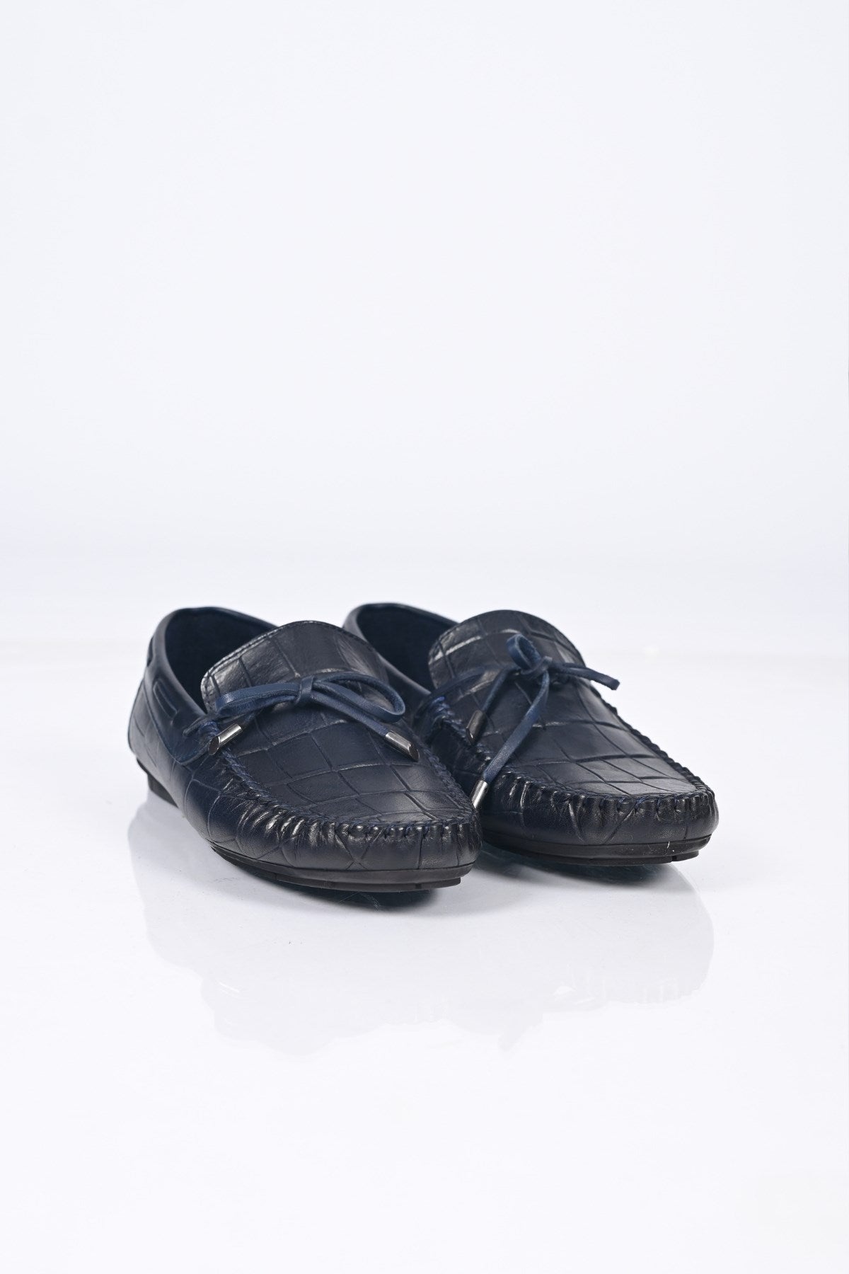 Bestello Slip-On Loafers with Bow, Genuine Leather, Polyurethane Sole, Model 028-2068-26Y Men's Shoes