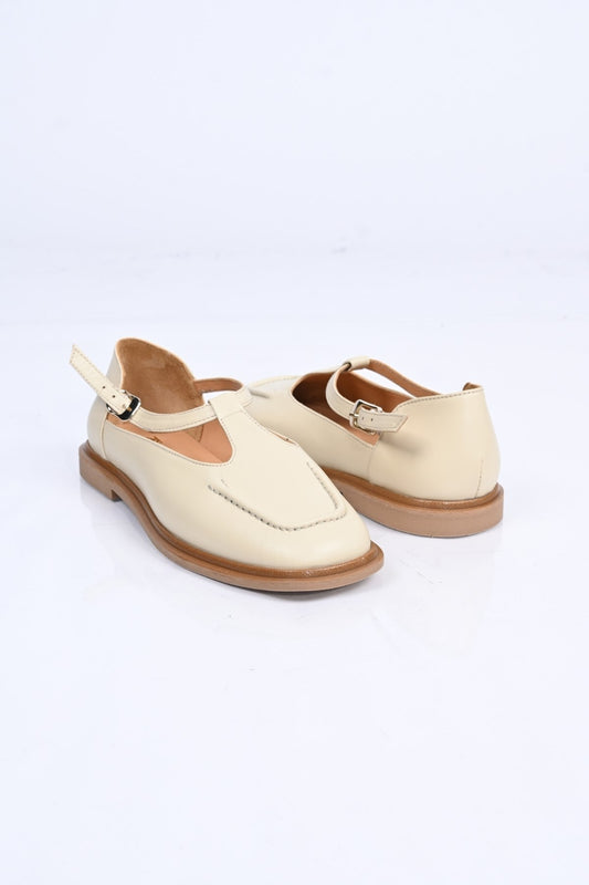 Bestello Women's Genuine Leather Everyday Slip-On Shoes with Belt Buckle Detail and Jurdan Sole 332-26121