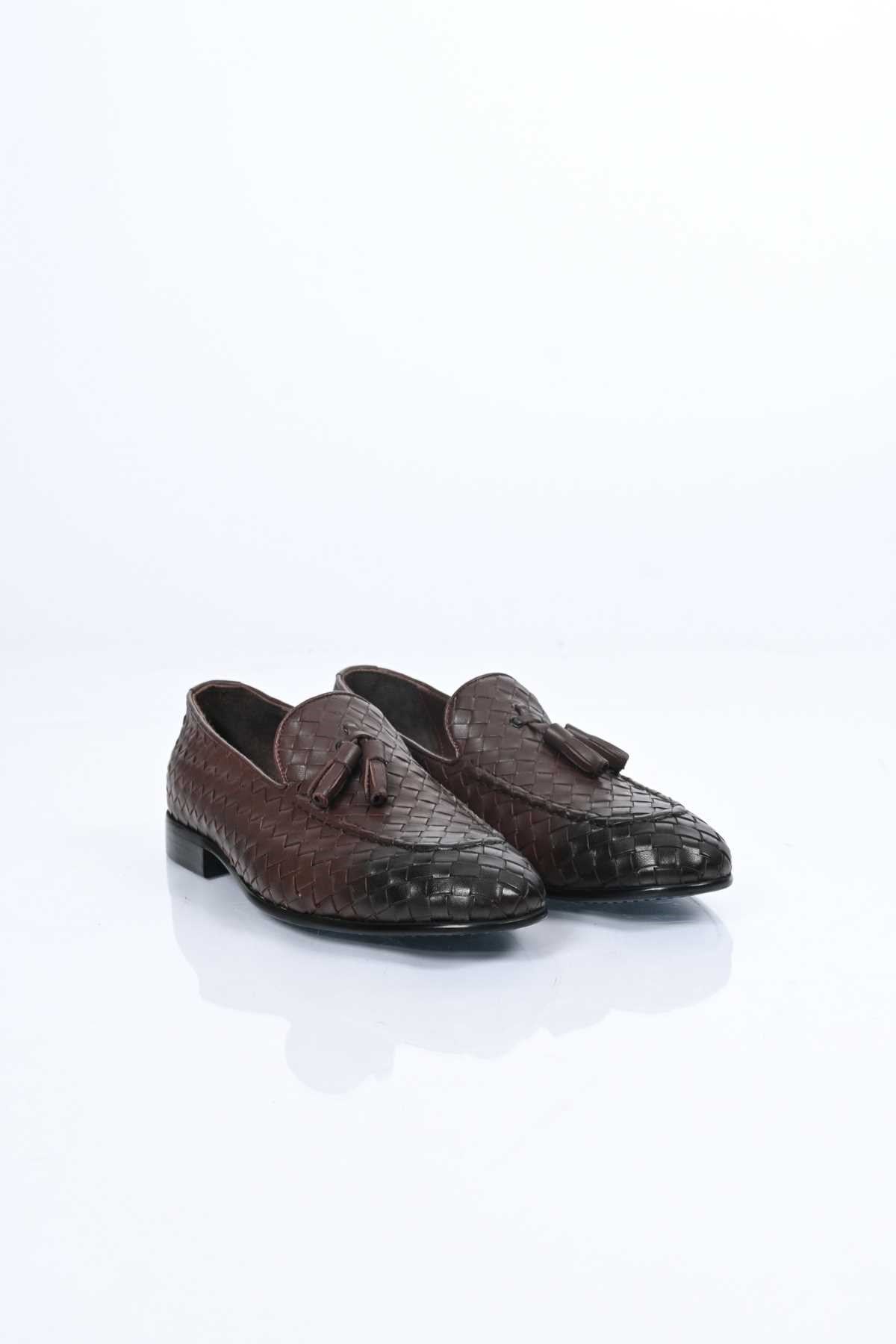 Bestello Slip-On Tassel Braided Genuine Leather Classic Shoes with Neolite Sole 333-2357 Men's Shoes